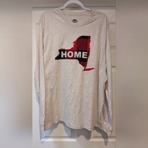 Home Free NWT Beige New York State Buffalo Plaid Long Sleeve Shirt Size 2XL NEW!